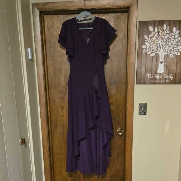 MIUSOL Elegant Purple Ruffle Maxi Dress, Size Small. NWT - Picture 1 of 6